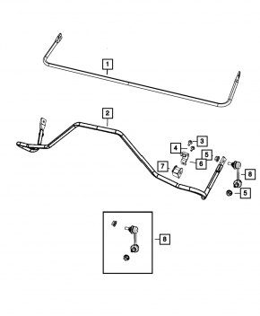 Rear stabilizer bar for Jeep Compass 11-16 19.5
