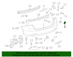 Left rear bumper tow hook cap for Toyota Venza 09-15