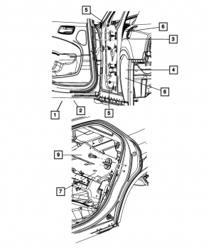 Door hinge upper rear right Dodge Durango 11-