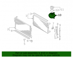Coolant expansion tank for VW Jetta 21-26