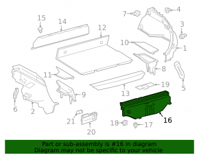 Toyota Prius 50 Prime 17-22 trunk opening trim black, white plastic