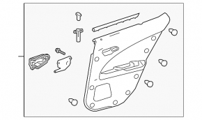 Door trim card rear left Lexus UX200 UX250h 19- black, light brown leather