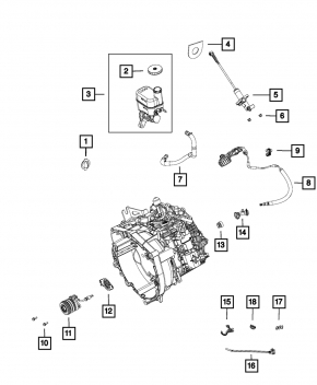 Brake master cylinder with reservoir Jeep Cherokee KL 19-22 with cover, broken mount
