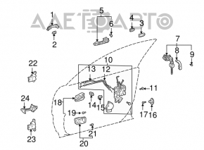 Front right outer handle cap for Toyota Highlander 2001-2007
