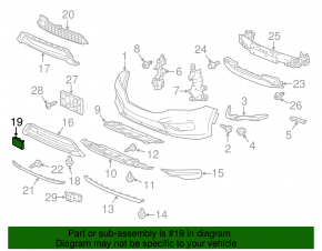 Front bumper lower grille plug Honda Accord 16-17 rest, hybrid OEM