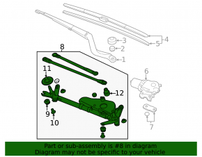 Windscreen wiper linkage with motor for Honda Accord 13-17