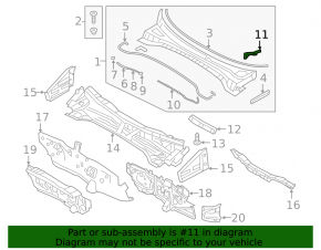 Windscreen wiper seal right Hyundai Tucson 16-21