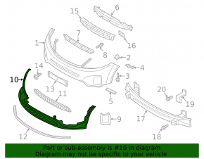 Kia Sorento 2014-2015 bare front bumper, lower part