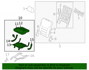 Rear seat, 3rd row, right, Kia Sorento 16-20, black cloth, dry cleanable