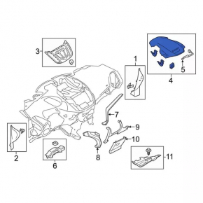 Ford Escape MK3 17-19 upper center dash trim for small display