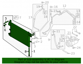 Air conditioner radiator condenser Ford Explorer 16-19 3.7