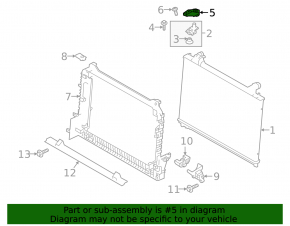 Upper left radiator bracket for Land Rover Range Rover Velar 18-20 2.0T, 3.0T, 5.0T plastic
