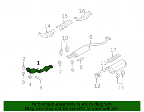 Nissan Versa 1.8 10-12 exhaust pipe with catalytic converter