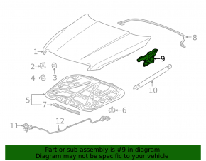 Right hood hinge for a Cadillac ATS 13-19