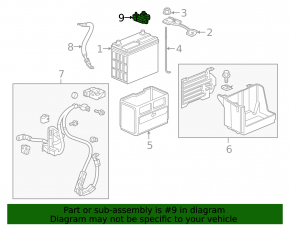 Negative terminal of battery Honda CRV 17-22 with sensor