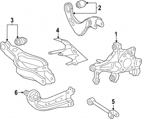 Rear left longitudinal arm Toyota Rav4 19-