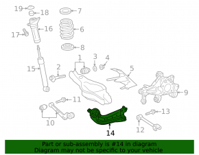 Rear left longitudinal arm Toyota Rav4 19-
