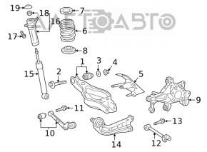 Rear left longitudinal arm Toyota Rav4 19-