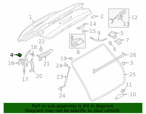 Right tailgate bumper for Audi Q3 83A 19-25 (upper)
