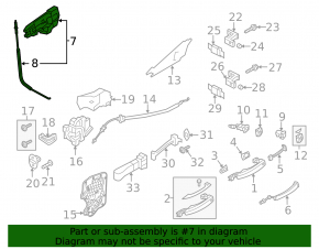 Front left door handle mechanism Audi A6 C7 12-18