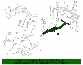Exhaust pipe center section Audi A6 C8 19-25 3.0T