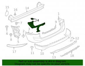 Rear bumper mount under the right light BMW X1 F48 16-22