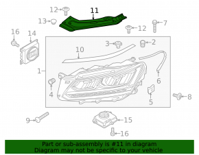 TV bracket, left eyelash, VW Passat B8 16-19 USA