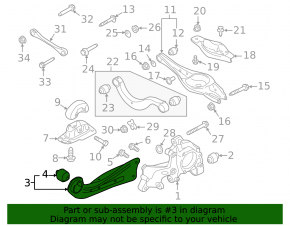 Rear left longitudinal arm Audi A3 22-26