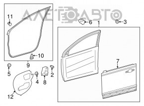 Front left door seal Toyota Rav4 13-18