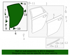 Honda Accord 18-22 rear right door seal
