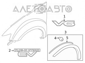 Mitsubishi Outlander 15-18 front left rear fender arch trim