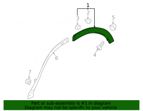 Rear right fender arch trim for Honda CRV 23-25, structure, butt