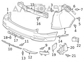 Honda CRV 20-22 foot trunk opening sensor with bracket, without unit, damaged mount