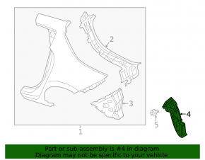 Rear right mudguard Nissan Leaf 11-12