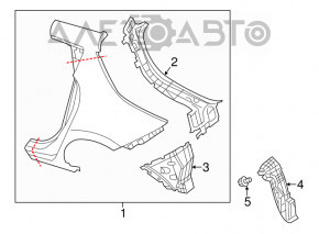 Rear right mudguard Nissan Leaf 11-12