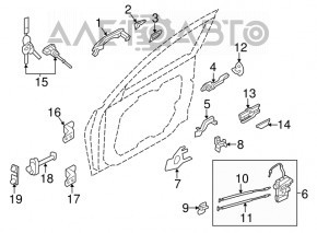 Door limiter front right Hyundai Azera 12-17