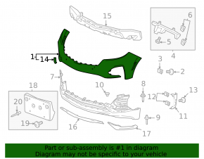 Front bumper, bare, Chevrolet Equinox 22-24, white, crack in mount