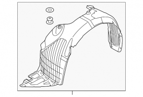Front right fender liner for Kia Forte 4D 2014-2016 pre-restyling