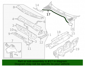 Audi A3 22-26 rear hood seal