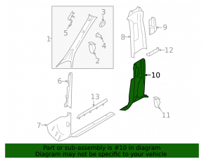 Lower left center pillar trim for Porsche Macan 15-18, beige, with motion detection