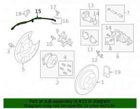 Brake hose rear left Lincoln MKC 15-