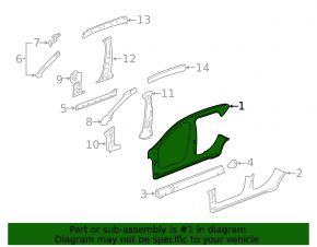 Right center pillar for Infiniti QX30 17-19
