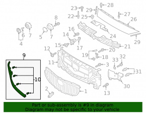 Left radiator grille molding Mazda 6 18-21 chrome