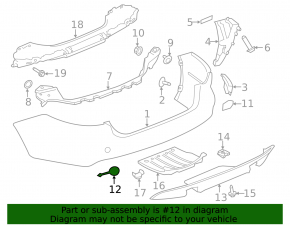 Jaguar XF 16-20 rear bumper tow hook cap