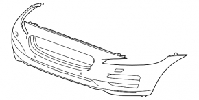 Bare front bumper with lip Jaguar F-Pace X761 17-20 for 4 parking sensors and headlight washers