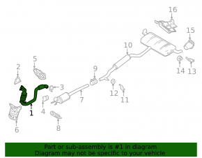 Infiniti QX30 17-19 exhaust pipe with catalytic converter