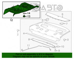 Rear shelf trim Cadillac CTS 14-19 black