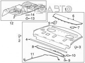 Rear shelf trim Cadillac CTS 14-19 black
