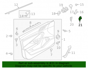 Trunk lid release button VW Jetta 19-24 interior