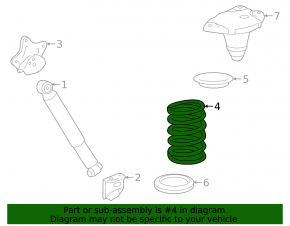 Rear left spring Toyota Highlander 20- 2.4t, 3.5